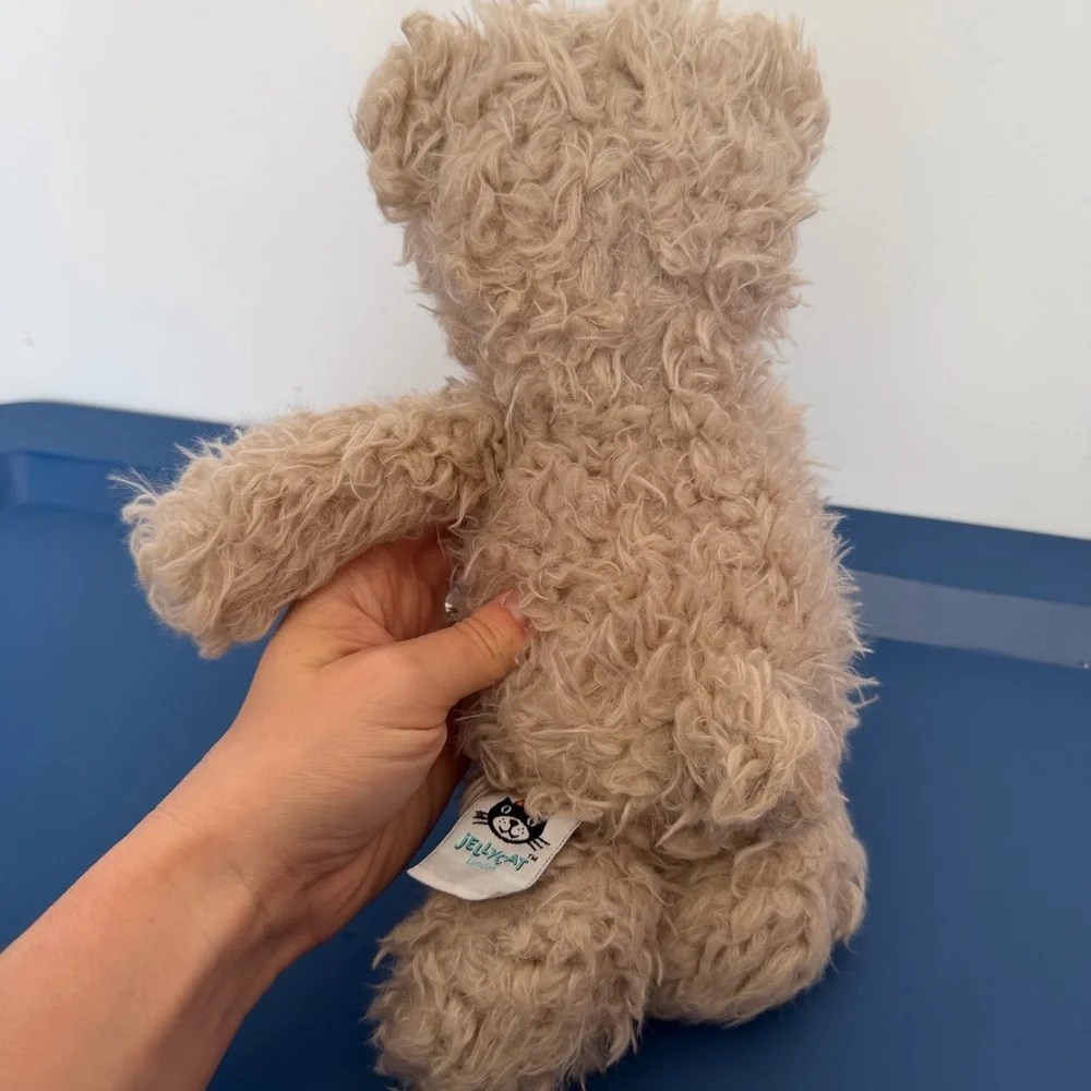 Jellycat Angora Cocoa Bear Plush Rare Discontinued Shaggy Soft Furry Teddy 12”